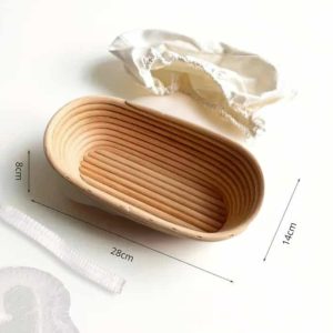 Košara za vzhajanje testa za kruh iz ratana (banneton)