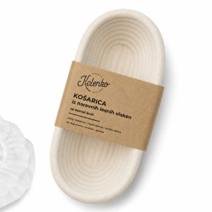 Ovalna košarica za vzhajanje kruha iz naravnih lesnih vlaken